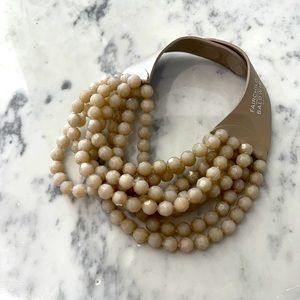 Fairchild Baldwin taupe beaded layer necklace